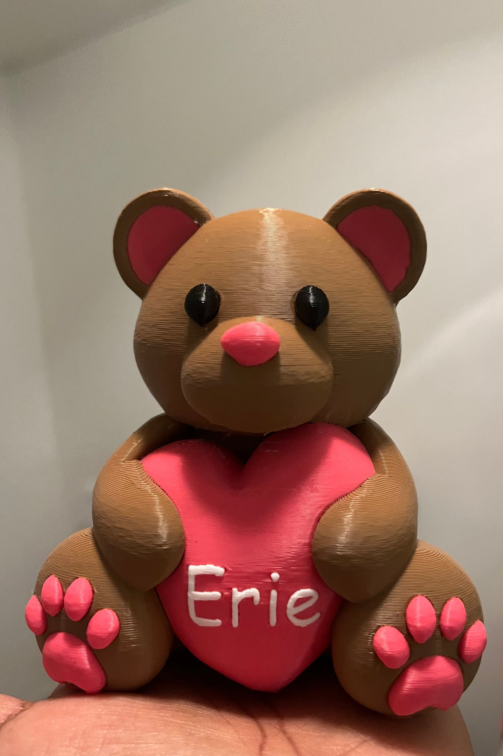Personalized 3D Printed Animal Holding a Heart (Decorative Piece)