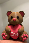 Personalized 3D Printed Animal Holding a Heart (Decorative Piece)