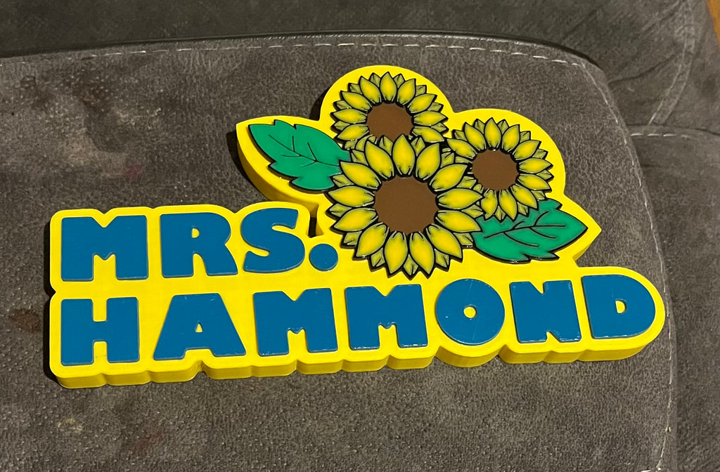 Personalized 3D Printed Desk Name Plate
