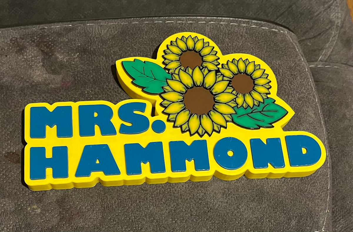 Personalized 3D Printed Desk Name Plate