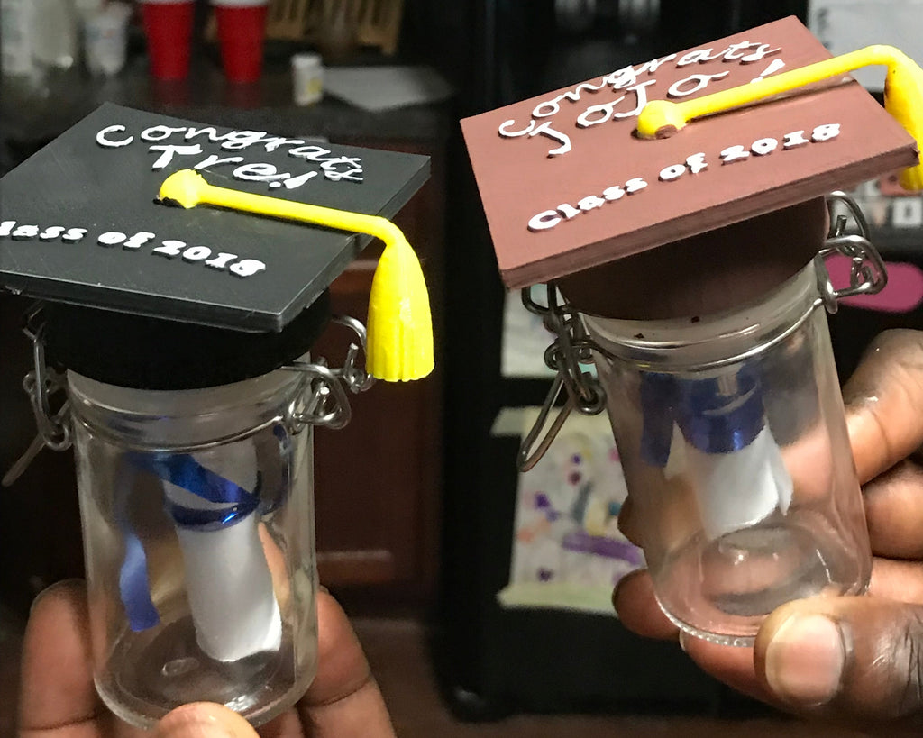 Personalized 3D Printed Graduation Cap with Money Jar